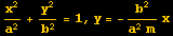 x^2/a^2 + y^2/b^2 = 1, y = -b^2/(a^2m) x