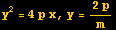 y^2 = 4p x, y = (2p)/m