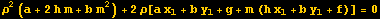 &rho;^2 (a + 2h m + b m^2) + 2&rho;[a x_1 + b y_1 + g + m (h x_1 + b y_1 + f)] = 0
