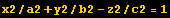 x2/a2＋y2/b2－z2/c2 = 1