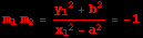 m_1m_2 = (y_1^2 + b^2)/(x_1^2 - a^2) = -1