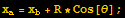x_a = x_b + R * Cos[θ] ;
