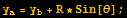 y_a = y_b + R * Sin[θ] ;