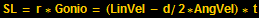 SL = r * Gonio = (LinVel - d/2 * AngVel) * t