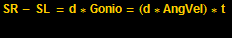 SR - SL = d * Gonio = (d * AngVel) * t<br />