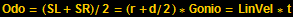 Odo = (SL + SR)/2 = (r + d)/2 * Gonio = LinVel * t