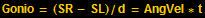 Gonio = (SR - SL)/d = AngVel * t