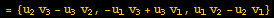 = {u_2 v_3 - u_3 v_2, -u_1 v_3 + u_3 v_1, u_1 v_2 - u_2 v_1}