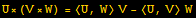 U× (V×W) = <U, W>V - <U, V>W