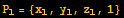 P_1 = {x_1, y_1, z_1, 1}