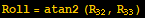 Roll = atan2 (R_32, R_33)