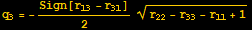 q_3 = -Sign[r_13 - r_31]/2 (r_22 - r_33 - r_11 + 1)^(1/2)