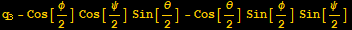 q_3 - Cos[φ/2] Cos[ψ/2] Sin[θ/2] - Cos[θ/2] Sin[φ/2] Sin[ψ/2]