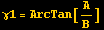 &gamma;1 = ArcTan[A/B]