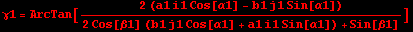 &gamma;1 = ArcTan[(2 (a1 i1 Cos[&alpha;1] - b1 j1 Sin[&alpha;1]))/(2 Cos[&beta;1] (b1 j1 Cos[&alpha;1] + a1 i1 Sin[&alpha;1]) + Sin[&beta;1])]