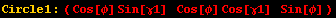 Circle1 : ({{Cos[&phi;] Sin[&gamma;1], Cos[&phi;] Cos[&gamma;1], Sin[&phi;]}})