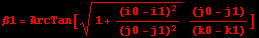 &beta;1 = ArcTan[(1 + (i0 - i1)^2/(j0 - j1)^2)^(1/2) (j0 - j1)/(k0 - k1)]