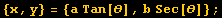{x, y} = {a Tan[&theta;], b Sec[&theta;]} ;