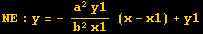 NE : y = - (a^2y1)/(b^2x1) (x - x1) + y1
