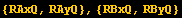 {RAxQ, RAyQ}, {RBxQ, RByQ}