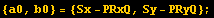 {a0, b0} = {Sx - PRxQ, Sy - PRyQ} ;