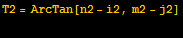 T2 = ArcTan[n2 - i2, m2 - j2] 