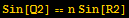 Sin[Q2] == n Sin[R2]