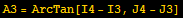 A3 = ArcTan[I4 - I3, J4 - J3]