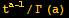 t^(a - 1)/Γ (a)