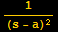 1/(s - a)^2