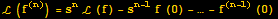 ℒ (f^(n)) = s^nℒ (f) - s^(n - 1) f (0) - … - f^(n - 1) (0)