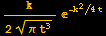 k/(2 (π t^3)^(1/2)) ^(-k^2/4t)
