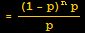 = ((1 - p)^np)/p