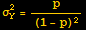 σ_Y^2 = p/(1 - p)^2