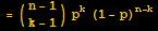 = ({{n - 1}, {k - 1}}) p^k (1 - p)^(n - k)