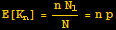 E[K_n] = (n N_1)/N = n p