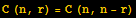C (n, r) = C (n, n - r)