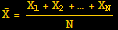 Overscript[X, _] = (X_1 + X_2 + … + X_N)/N