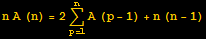 n A (n) = 2Underoverscript[∑, p = 1, arg3] A (p - 1) + n (n - 1)