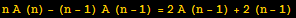 n A (n) - (n - 1) A (n - 1) = 2A (n - 1) + 2 (n - 1)