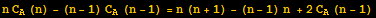 n C_A (n) - (n - 1) C_A (n - 1) = n (n + 1) - (n - 1) n + 2 C_A (n - 1)
