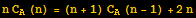 n C_A (n) = (n + 1) C_A (n - 1) + 2n