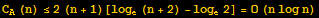 C_A (n) ≤2 (n + 1)[log_e (n + 2) - log_e2] = O (n log n)